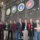 Young Manhattanites line up outside the Times Square recruitment office.